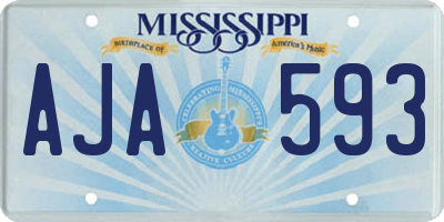 MS license plate AJA593