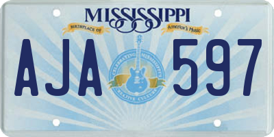 MS license plate AJA597