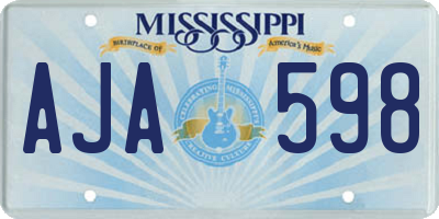 MS license plate AJA598