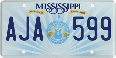 MS license plate AJA599