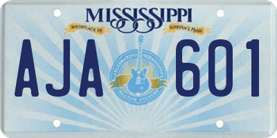 MS license plate AJA601