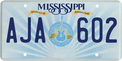 MS license plate AJA602