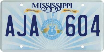 MS license plate AJA604