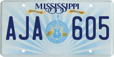 MS license plate AJA605