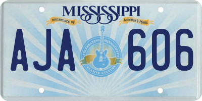 MS license plate AJA606