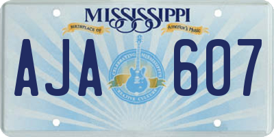 MS license plate AJA607