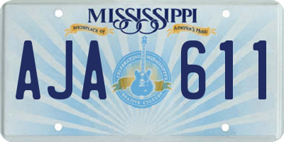 MS license plate AJA611