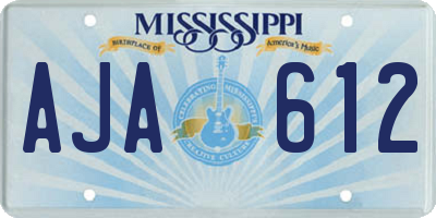 MS license plate AJA612