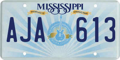 MS license plate AJA613