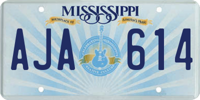 MS license plate AJA614