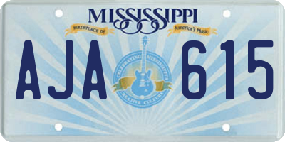 MS license plate AJA615