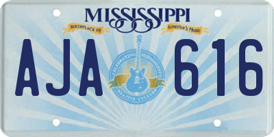MS license plate AJA616