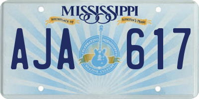 MS license plate AJA617