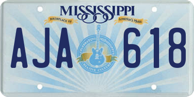 MS license plate AJA618