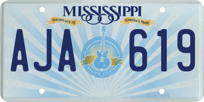 MS license plate AJA619