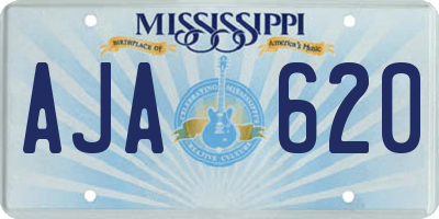 MS license plate AJA620
