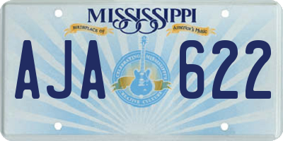 MS license plate AJA622