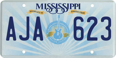 MS license plate AJA623