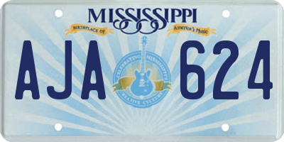 MS license plate AJA624