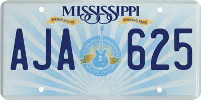 MS license plate AJA625