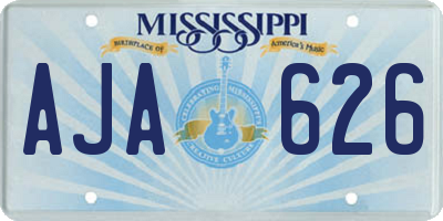 MS license plate AJA626