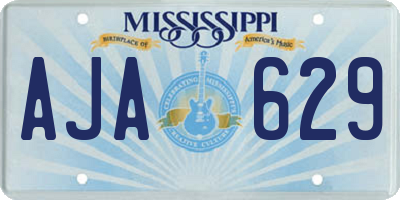 MS license plate AJA629