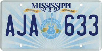 MS license plate AJA633