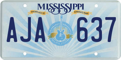 MS license plate AJA637