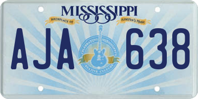 MS license plate AJA638