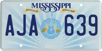 MS license plate AJA639