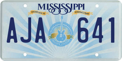 MS license plate AJA641