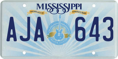 MS license plate AJA643