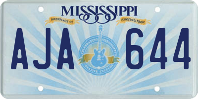 MS license plate AJA644