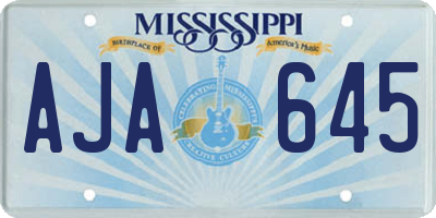 MS license plate AJA645