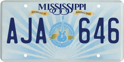 MS license plate AJA646