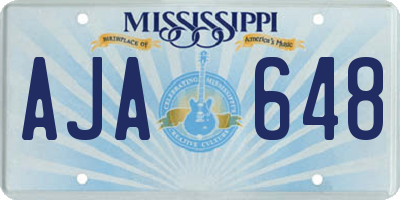 MS license plate AJA648