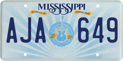 MS license plate AJA649