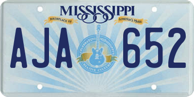 MS license plate AJA652
