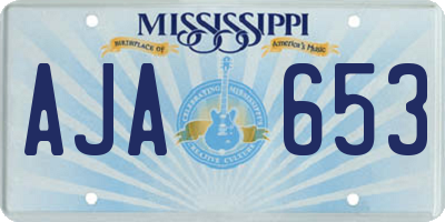 MS license plate AJA653