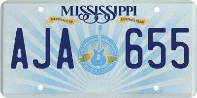MS license plate AJA655