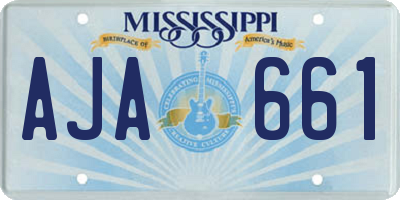 MS license plate AJA661