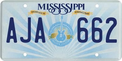 MS license plate AJA662