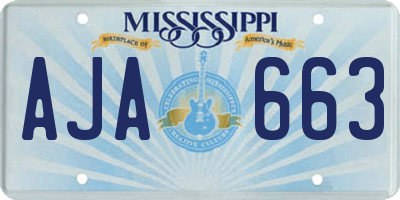 MS license plate AJA663