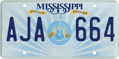 MS license plate AJA664