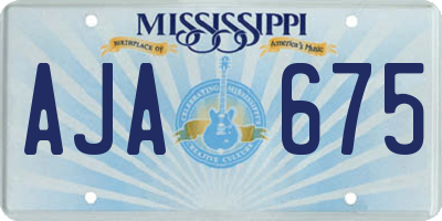 MS license plate AJA675