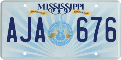 MS license plate AJA676