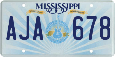 MS license plate AJA678