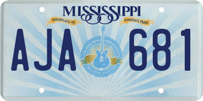 MS license plate AJA681