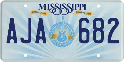 MS license plate AJA682