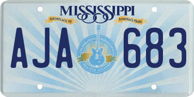 MS license plate AJA683